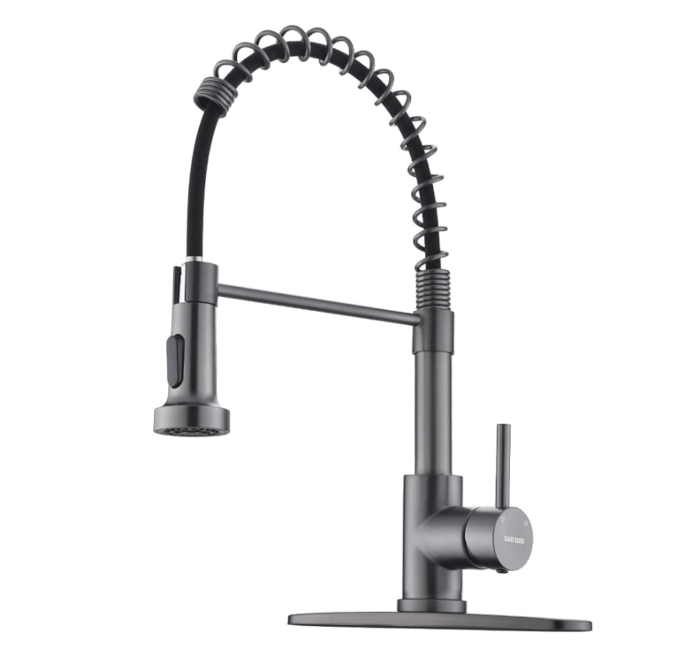 Pull-Down Kitchen Faucet — Matte Gray