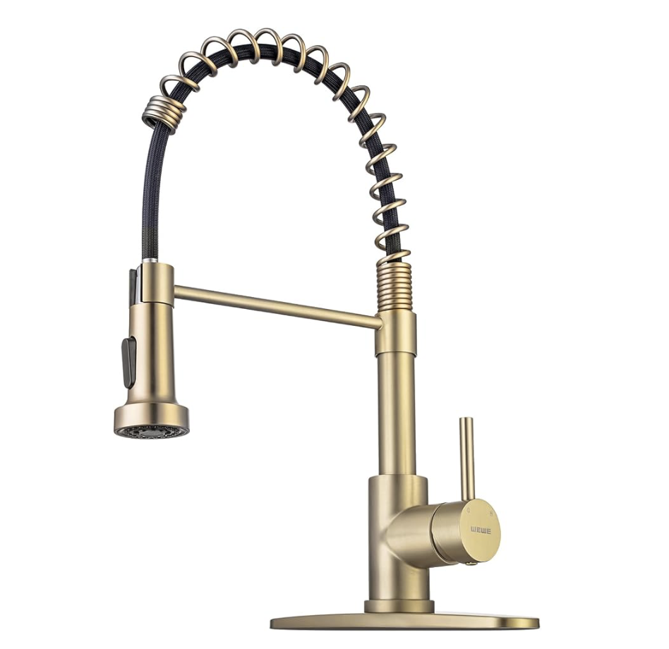 Pull-Down Kitchen Faucet — Gold